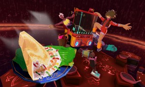 Two sisters stand on a mech in front of food in Dosa Divas.