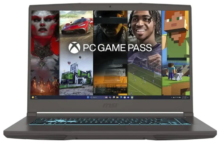 The MSI THIN 15 gaming laptop on a white background.