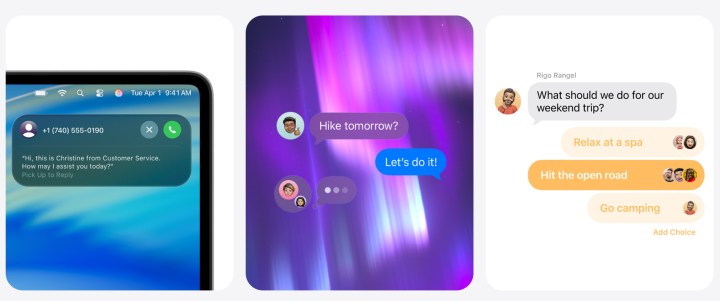 New features in the Phone and Messages apps